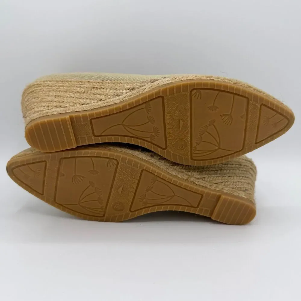 Viscata Barcelona Sand Roses Canvas Wedge Espadrilles Size EU 39 / US 8
